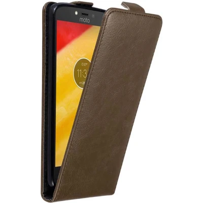 Afbeelding van Cadorabo Hoesje geschikt voor Motorola MOTO C PLUS in KOFFIE BRUIN Beschermhoes Flip Case Cover magnetische sluiting