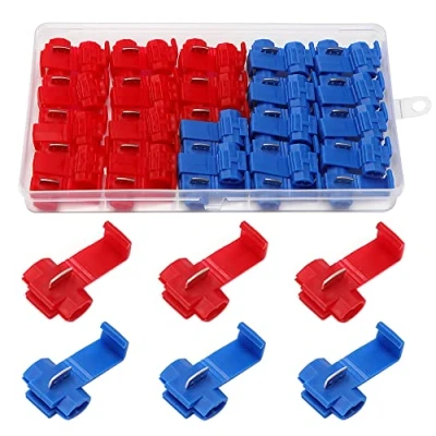 Afbeelding van YIXISI 50 stuks Scotch Lock draad connectoren, Quick Splice elektrische terminalassortimentenset, Branch connectoren voor motor , auto en huisbedradingsprojecten (25 rood, 25 blauw)