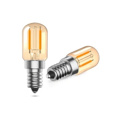 Afbeelding van TobeBright Vintage 1W E14 LED lampen, Amber Glas gloeilamp, zacht licht warm wit 2200K, SES kleine schroeflampen, T22 buisvormige glazen lamp, 10W 15W equivalent, niet dimbaar, 2 pack