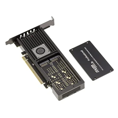 Afbeelding van KALEA INFORMATIQUE PCIe 3.0 x16 controllerkaart voor 4 M.2 NVMe SSD&#039;s met PEX8747 PLX chipset bekistingsbeveiliging van geventileerd aluminium