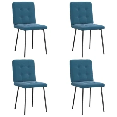 Afbeelding van vidaXL Eetkamerstoelen 4 st fluweel blauw