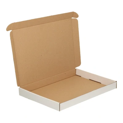 Afbeelding van 50x Brievenbusdoos A4 wit met bovenklep 299 x 213 28 mm E golf (± 1,5 mm) Karton Universele verzenddozen