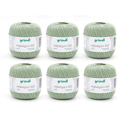 Afbeelding van Gründl 100 haakgaren, katoen, pistache, 6 x g