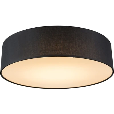 Afbeelding van QAZQA Plafondlamp zwart 40 cm incl. LED Drum