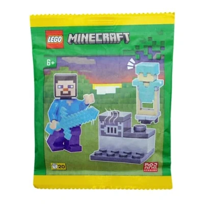 Afbeelding van LEGO Minecraft: Steve Minifiguur met oven en Diamond Armor