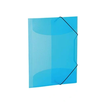 Afbeelding van 3x Elastomappen A4 PP transparent blauw