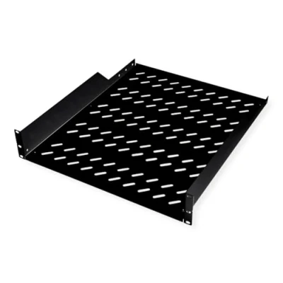 Afbeelding van ROLINE 19 inch plank 2 U 550 mm diep, 25 kg draagvermogen zwart
