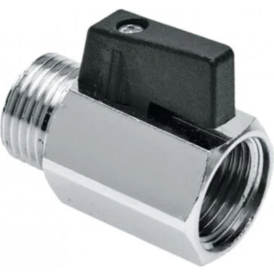 Afbeelding van Bonfix Mini Kogelkraan Zwarte knop bediening 3/8&quot;x3/8&quot;