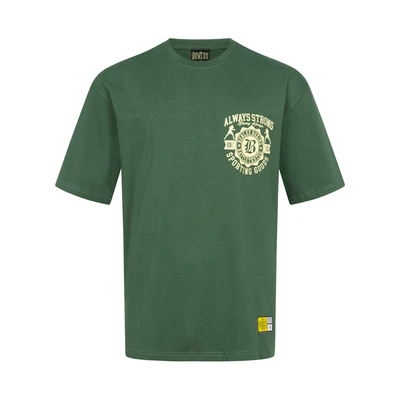 Afbeelding van Benlee Waldorf Tshirt print, Heren, Maat: Large, Bottle green yellow