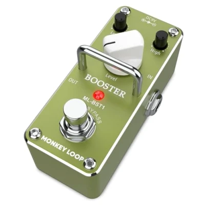 Afbeelding van Monkey Loop ML BST1 gitaareffectpedaal, boosterpedaal met bas en tweetoning, signaalkwaliteit True Bypass stroomverbruik 5 mA (DC 9 V)