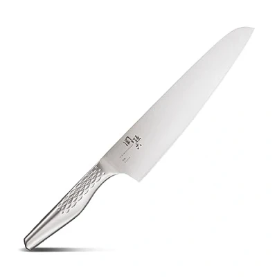 Afbeelding van KAI Seki Magoroku Shoso koksmes groot 24,0 cm lemmetlengte 5CR15MoV roestvrij staal 56 (±1) HRC convex geslepen 18 8 stalen handvat met ruitpatroon Chef keukenmes Made in Japan