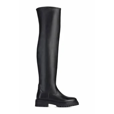 Afbeelding van Geox Overknee laarzen, Dames, Maat: 38, Schwarz Leer/ synthetisch
