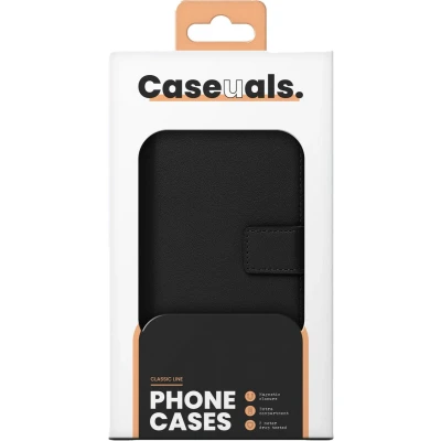 Afbeelding van Caseuals Genuine Leather Wallet Bookcase Samsung Galaxy A14 5g/a14 4g Zwart