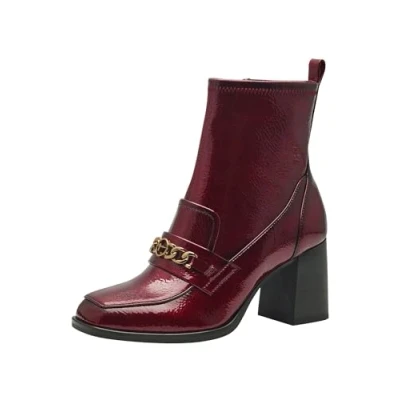 Afbeelding van Tamaris Enkellaarsjes met hoge hak, Dames, Maat: 37, Merlot Kunststof