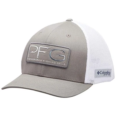 Afbeelding van Columbia Unisex volwassen vis vlag hoge kroon PFG mesh haken bal cap, titanium/zilver, groot X Large US