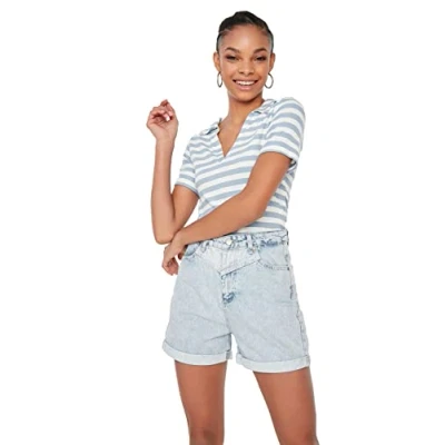 Afbeelding van Trendyol Blauwe Spijkerbroek Met Hoge Taille Twoss21Sr0435