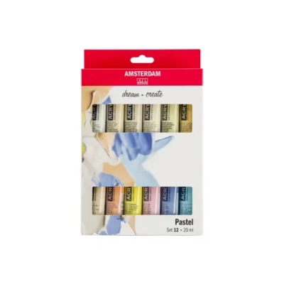 Afbeelding van Amsterdam acrylverf tube van 20 ml, etui 12 stuks, pastel