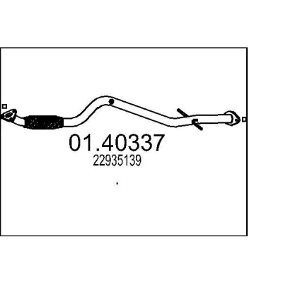 Afbeelding van MTS 01.40337 Uitlaatpijp 1360mm voor middendemper OPEL: Insignia A Hatchback (G09) 1.8 2008 2017