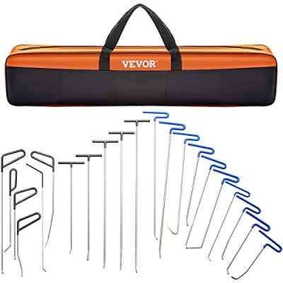 Afbeelding van VEVOR Staven Dent Removal Kit, 21 stuks schilderloze deuken reparatie staven, roestvrij staal walvis staart gereedschap, professionele hagel verwijderen