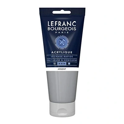 Afbeelding van Lefranc Bourgeois 300447 fijne acrylverf, hoog gepigmenteerd, goede dekking, romige homogene textuur 200ml tube, Silver