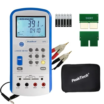 Afbeelding van PeakTech 2170 LCR meter, ESR meter met USB incl. software, auto detectie, frequentie 1/120 Hz, 1/10/100 kHz, digitale multimeter, meetinstrument, stroommeter, verlicht LCD scherm, bargraaf