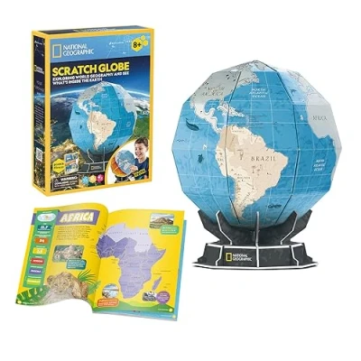 Afbeelding van 3D wereldbol National Geographic Puzzel, puzzel voor kinderen vanaf 8 jaar, kinderen, 32 delig, model om te monteren, eenvoudig monteren