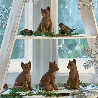 Afbeelding van LOBERON Vos set van 4 Survie bruin