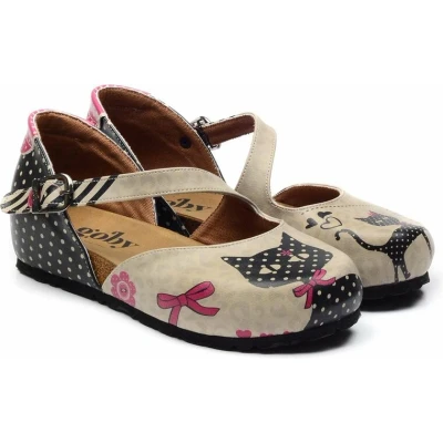 Afbeelding van GOBY Kitten Clogs Slippers Hoge kwaliteit Handmade Meisjesprint Maat 38
