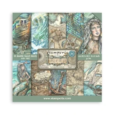 Afbeelding van Stamperia, Liederen van de zee 8 x Inch Papier Pack