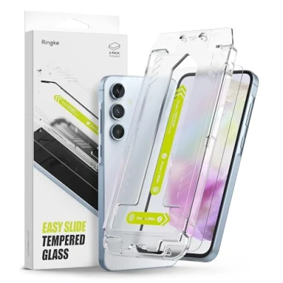 Afbeelding van Ringke Easy Slide Glass Compatibel met Samsung Galaxy A35 Screenprotector installatietool, HD kwaliteit Premium 9H hardheid Onbreekbaar gehard glasfilm