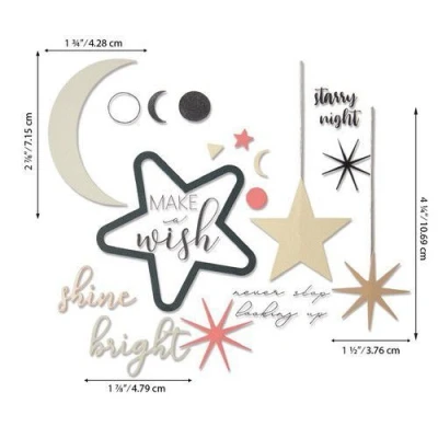 Afbeelding van Sizzix Framelits Die Set w/Stamps Make a Wish 9PK 664480 Sophie Guilar (07 20)