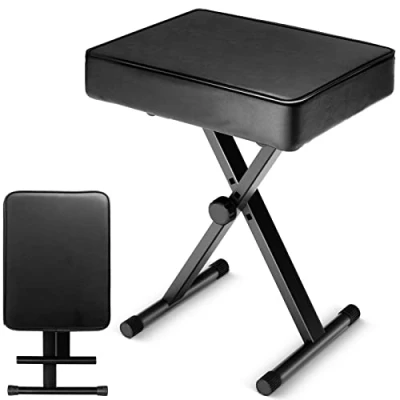 Afbeelding van CAHAYA Keyboardbank in X stijl, 7 cm dik, gevoerd kussen, pianobank, hoogte verstelbaar, toetsenbordkruk, stoelzitting voor elektronische digitale keyboards, piano&#039;s, CY0296