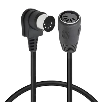 Afbeelding van MIDI DIN verlengkabel, 5 pins 90 graden hoek mannelijke stekker naar vrouwelijke socket audio MIDI/AT adapterkabel voor toetsenbordinthesizer, orgel, elektrische piano, gitaar (50 CM/1,6 Ft)