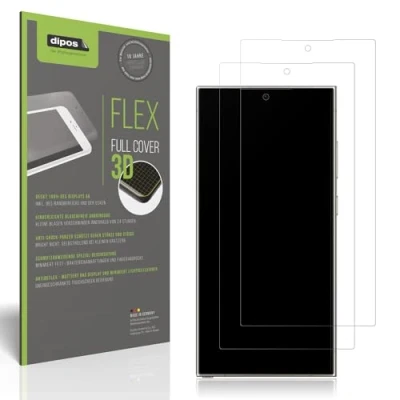 Afbeelding van dipos FLEX 2x Screen Protector matte geschikt voor Samsung Galaxy S24 Ultra Beschermfolie 100% Schermdekking Case Friendly