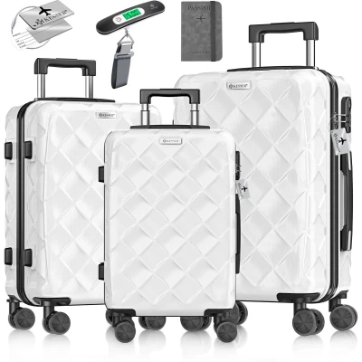 Afbeelding van KESSER® Kofferset 3 delig Reiskoffer met Wielen inclusief Paspoorthouder &amp; kofferweegschaal bagagelabel Trolley Reiskofferset groote Koffers Handbagage / Ruimbagage Snow White
