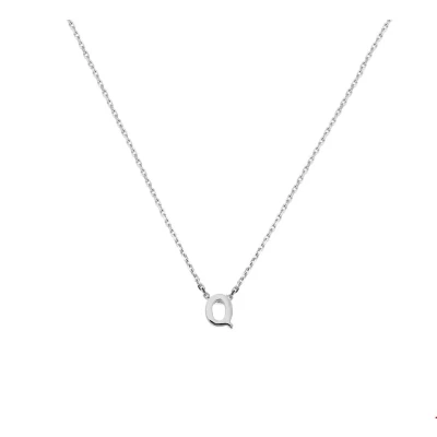 Afbeelding van Zilver Gerhodineerde Collier letter Q 1 1330126