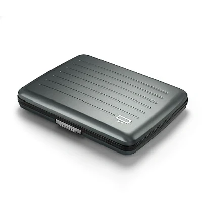 Afbeelding van ÖGON Alu Smart Case V2 Large ID en rijbewijs verborgen muntvak RFID bescherming capaciteit 10 kaarten bonnetjes Platina, Eén maat, Minimalistisch