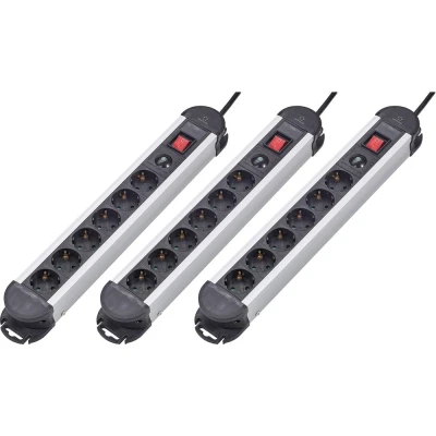 Afbeelding van Renkforce 614A CMB SX3 Overspanningsveilige stekkerdoos 6 voudig Zwart Randaarde stekker 3 stuk(s)
