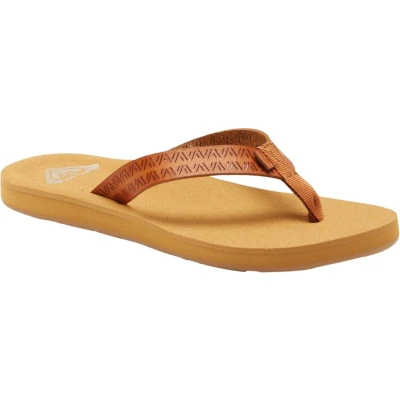 Afbeelding van Roxy Porto Motif Teensandalen, Dames, Maat: 36, Tan Leer en textiel