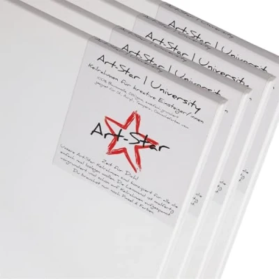 Afbeelding van 4x Art Star UNIVERSITY spanraam 50x60cm kunstenaarsdoek op 50x60 cm 100% katoenen doek ±280gsm dubbel gegrond, klaar om te schilderen met
