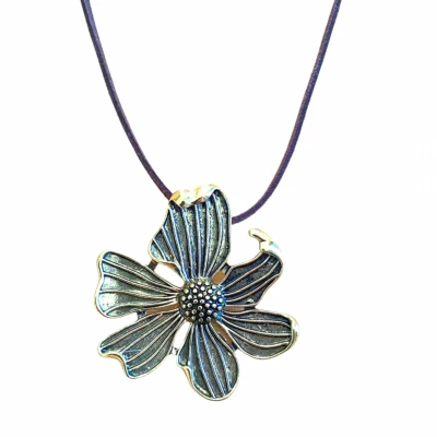 Afbeelding van Bloem ketting Goudkleurig bruin Charme Bijoux