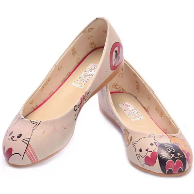 Afbeelding van GOBY Pinky Ballerinas Flats Hoge kwaliteit Handmade Meisjesprint Maat 38