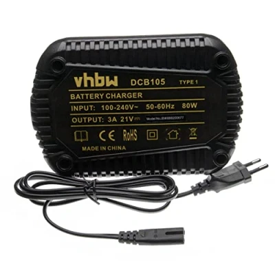 Afbeelding van vhbw Oplader vervanging voor Dewalt DCB102, DCB120, DCB105, DCB112 gereedschap Li ion accu&#039;s