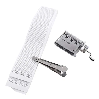 Afbeelding van DIY Music Box Kit, winnaar 30 Note Tape Hand Crank Movement + Hole Punch 3 Blank Stripe Tapes Make Your Tool Kit