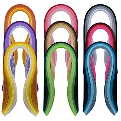 Afbeelding van YURROAD Quillingpapier voor 36 kleuren, 900 stroken, papier, quilling strips set met lengte 39 cm breedte 3 mm papieren stroken sleufgereedschap papierambachten, kunstkaarten (3