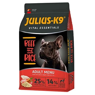 Afbeelding van Julius K9 Beef &amp; Rice Hondenvoer voor volwassen honden hondenbrokken op rund rijst basis geschikt alle rassen 3kg