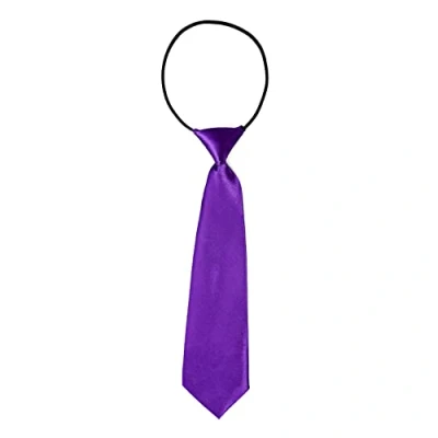Afbeelding van DonDon Jongens Stropdas Kinderen Zijde Look glanzend en voorgebonden 7 cm breed Purper