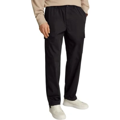 Afbeelding van Calvin Klein cargobroek voor heren, rechte pijpen, regular fit, lange cargobroek, Zwart (Ck Zwart), 31W / 32L
