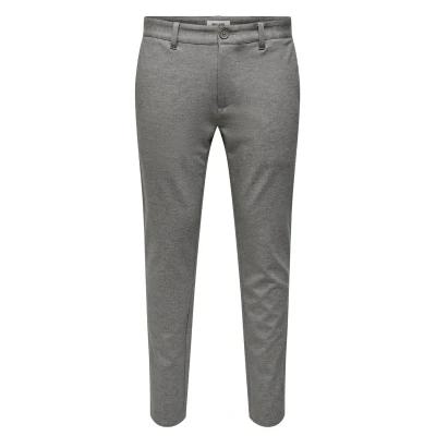 Afbeelding van ONLY &amp; SONS gemêleerde slim fit chino ONSMARK chinchilla