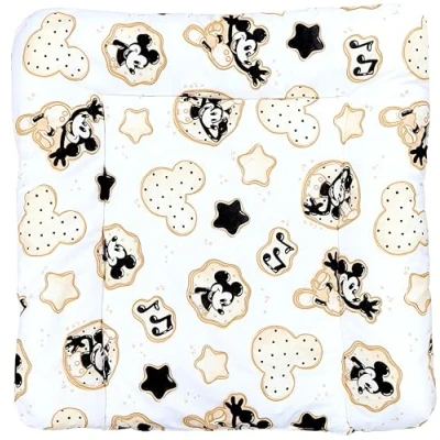 Afbeelding van TupTam Baby Aankleedkussen met Patronen, Mickey Mouse/Noten/Wit/Beige, 75 x 85 cm